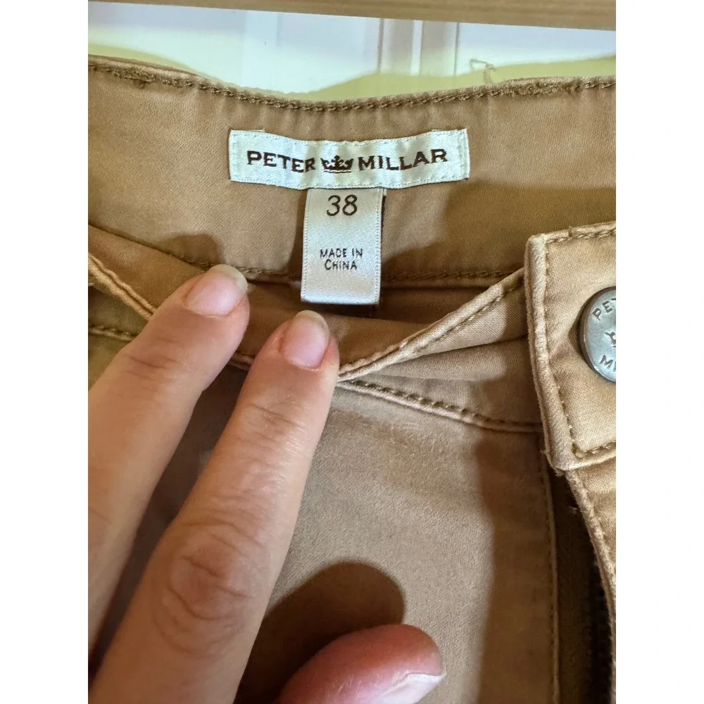 Peter Millar Men's Tan Sateen Stretch Five-Pocket‎ Pant Size 38